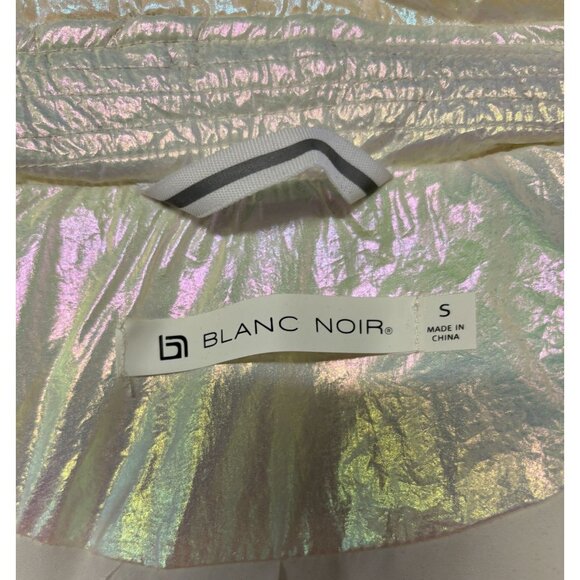 Blanc Noir Womens Iridescent Action Panel Puffer Jacket Oyster Color Size S - Picture 14 of 15